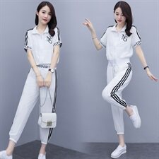 套装女夏2021年夏季新款女装时尚休闲拼接欧货大码女装，女装套装/套裙，瑶迪依秀