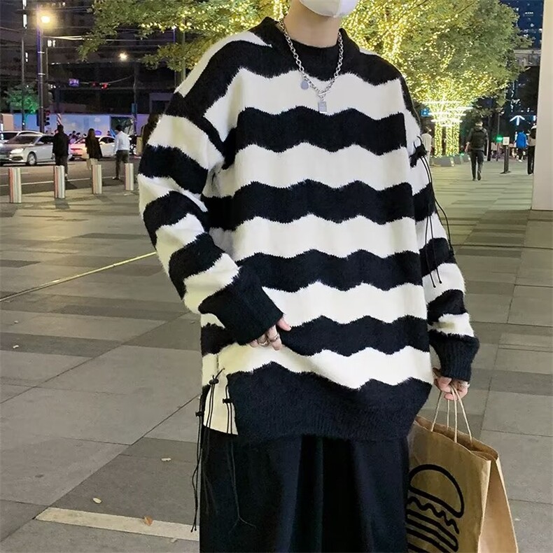 长袖男冬季套头潮流2022青春流行潮纯色宽松型针织衫GM235P53,男装针织衫/毛衣,星座1116-2