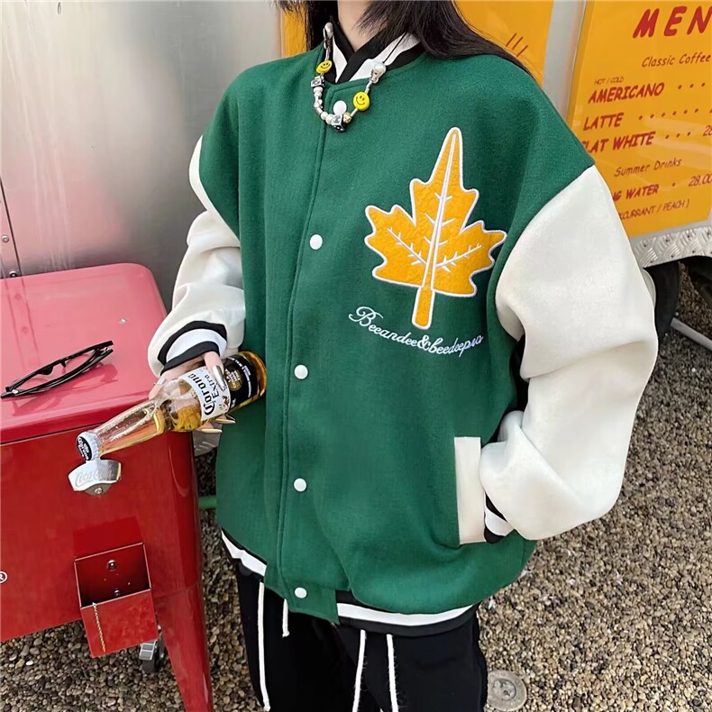 外套男春秋季2025新款美式复古棒球服宽松休闲潮流痞帅夹克~WT477图片