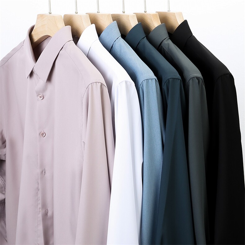 DN92201男式服装2023秋新款衬衫男长袖翻领休闲四季可穿衬衣P63,男装衬衫,电商B360