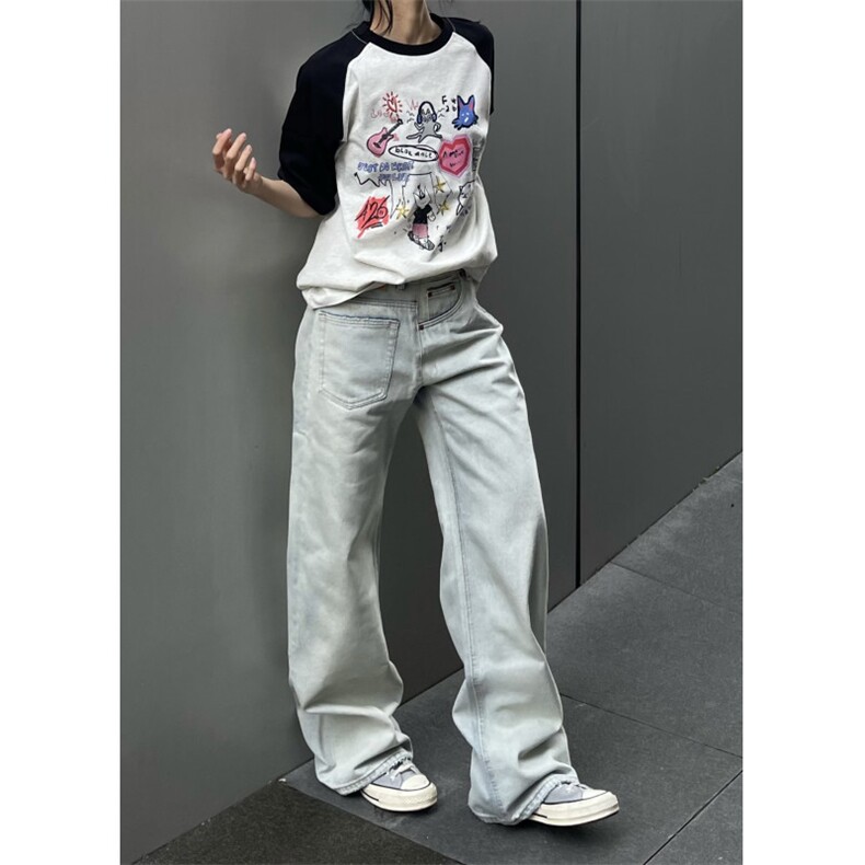 【有货】A700CC-特P43不对称做旧反穿牛仔裤男女设计感裤子,男装牛仔裤,星座1007（原301D）