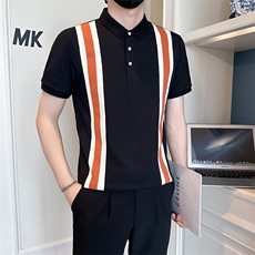 店主风社会小伙男士拼接型男翻领POLO衫男上衣301A-1/PL120/P58，男装Polo衫，星座301A-1