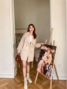 2022年春装风衣,女装风衣,樱·之秀