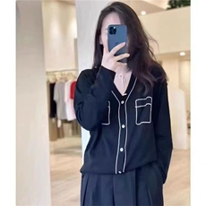 精纺6羊毛小香风针织开衫，女装针织衫/毛衣，艾米娇羊绒