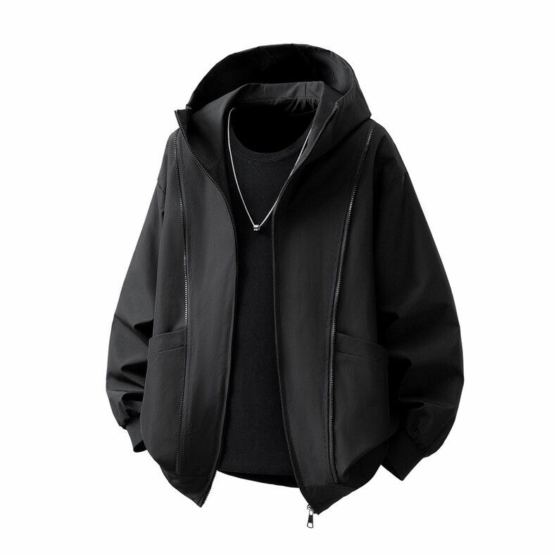 可二开拉链装饰解构大码M-5XL夹克男聚酯纤维JK78092P69控108，男装夹克，星座227-7