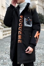 714-3-9805男士高档棉衣潮加厚棉袄长款棉服，男装棉衣，星座1404-3