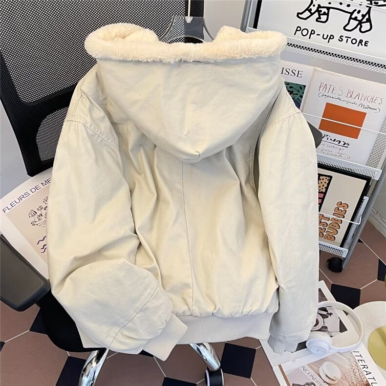 新款美式秋冬加厚毛领座山雕连帽夹克外套男女宽松保暖棉服潮,男装夹克,星座1013