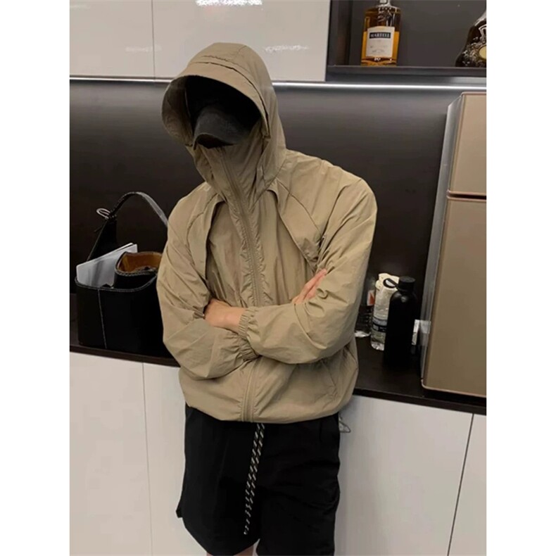 现货 冰丝连帽防晒衣轻薄网眼透气户外运动拼接外套男 A699-P45图片