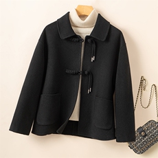 双面呢羊大衣女短款2025秋冬新款修身显瘦小个子毛呢外套女羊毛，女装双面呢大衣，优远毛呢大衣