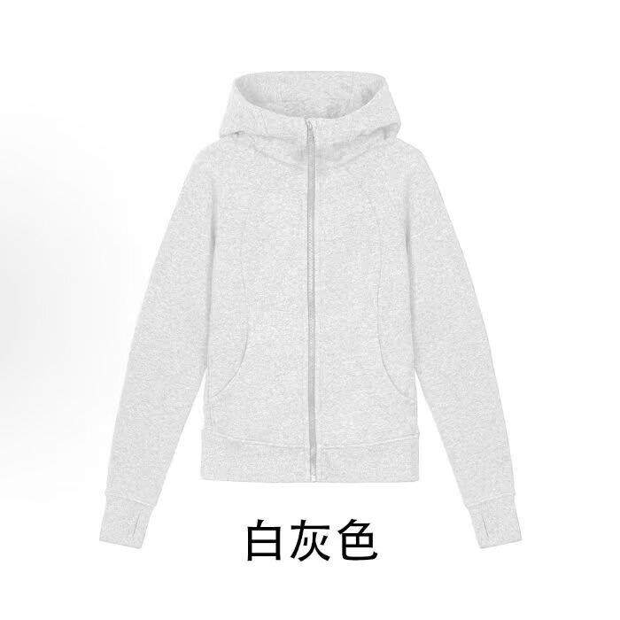 春秋修身外套女2025新款连帽运动上衣粉色卫衣开衫早秋装时尚穿搭图片