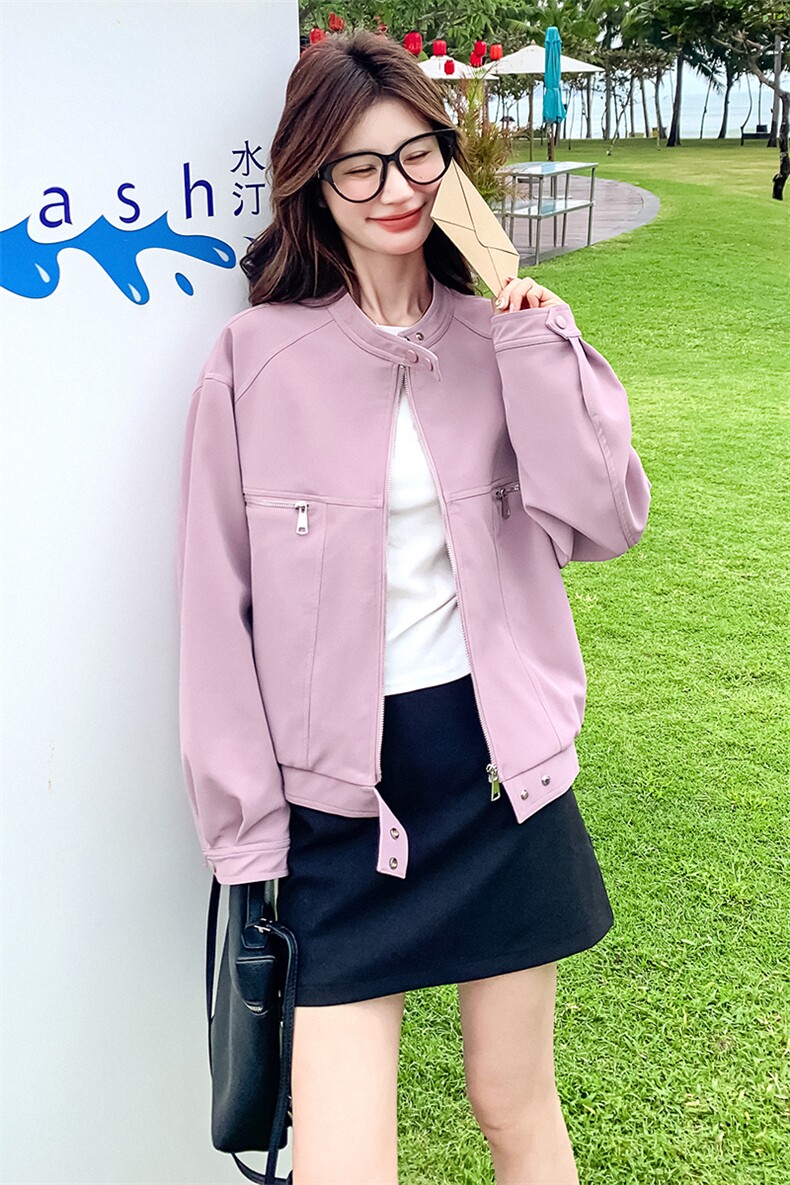 【现货】2025春装新款皮衣短外套ZBA馆126-2520P145K218,女装短外套,浙宝A馆126