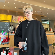 卫衣男士2025年春秋新款斜拉链设计感小众重磅美式宽松青少年外套，女装短外套，星座715-4