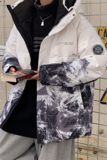 现货仓库桥园路渐变色连帽潮牌宽松羽绒服R8833P100，男装羽绒服，星座301D-5(原星座1415）
