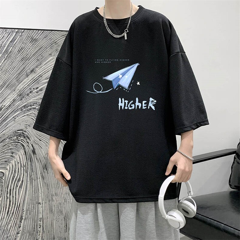 春夏季七分袖t恤男大码五分袖男短袖中袖Q11270-P30,男装T恤,电商A040