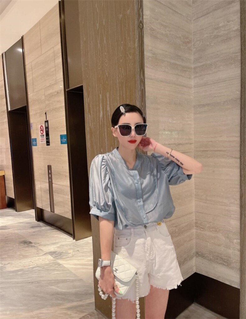 现货：夏季新款天丝面料小衫，女装，花之妖影