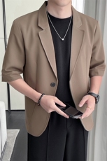 轻熟风~春季新款百搭贴袋设计薄款中袖西装X902/P95，男装西服套装，电商B331