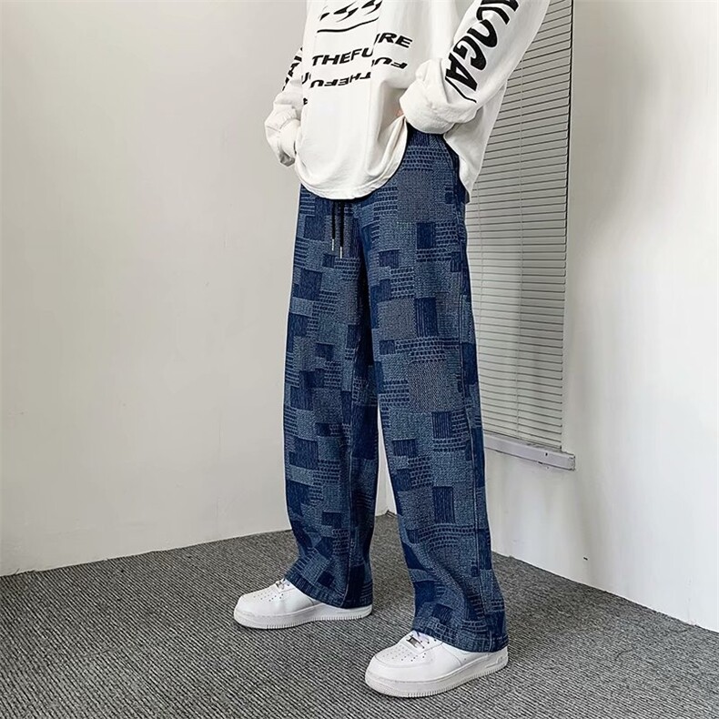 牛仔裤男夏季直筒宽松休闲长裤春夏阔腿裤子K411,男装牛仔裤,星座1116A-1（原606A）