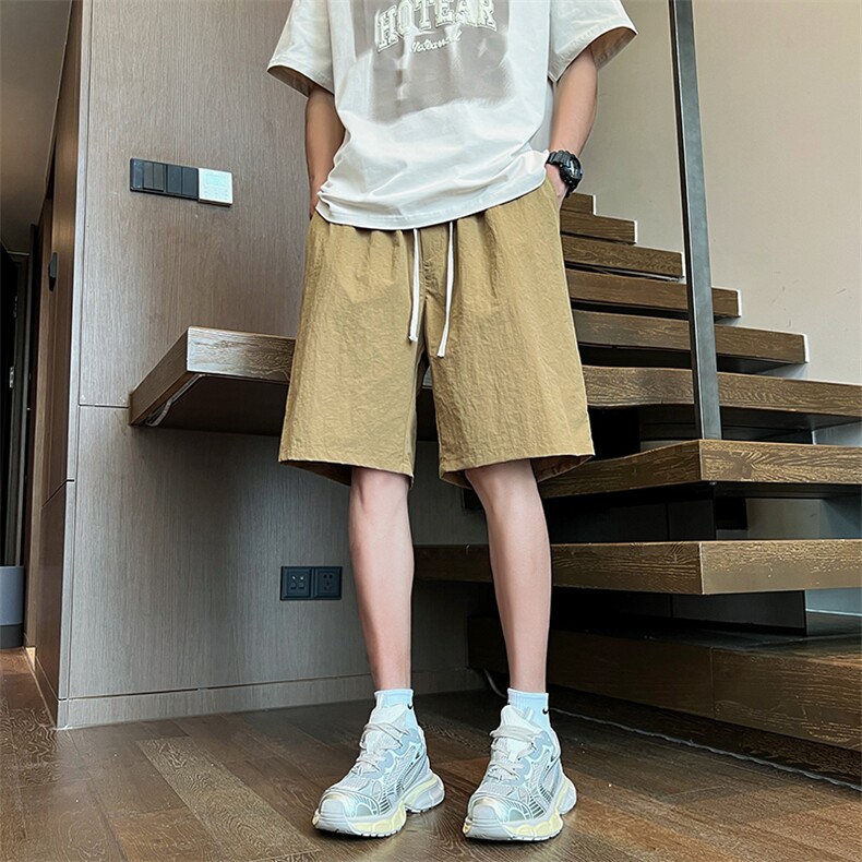 夏季高密尼龙运动沙滩短裤前后斜插大口袋休闲短裤男 K1007P35图片