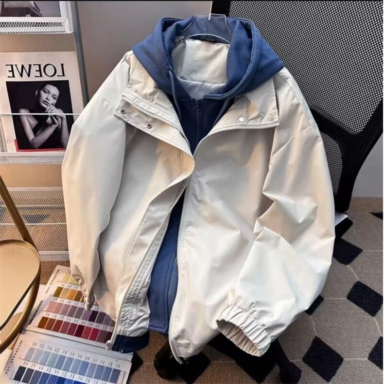 现货假两件夹克男三防二开冲锋衣外套DSA157B-JK763-特P60，男装夹克，电商A157B