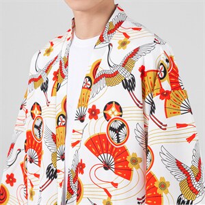 21夏 大码汉服仙鹤潮披风和服开衫薄款半袖道袍防晒衣 F12-1/P40图片