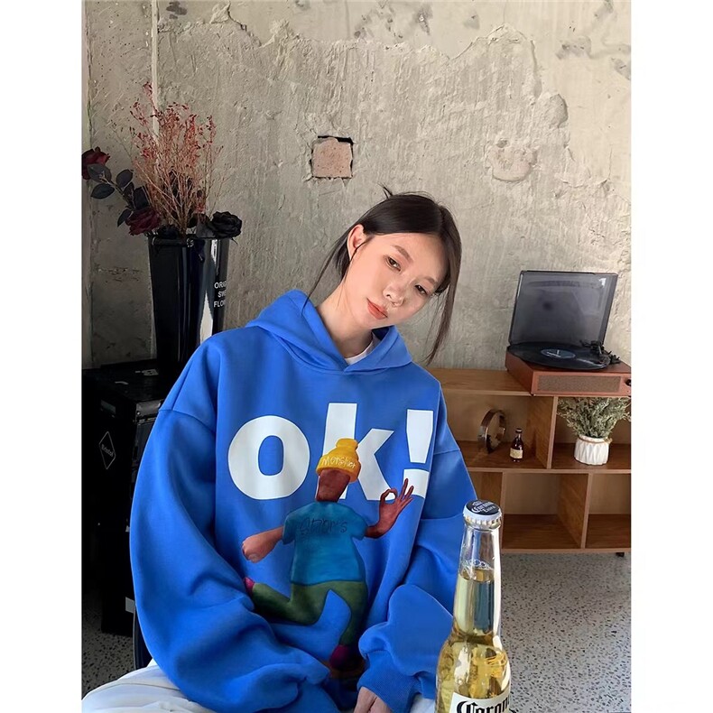 C0210-P55美式卡通印花连帽卫衣秋冬新款上新学生宽松上衣,男装卫衣,星座617A-2