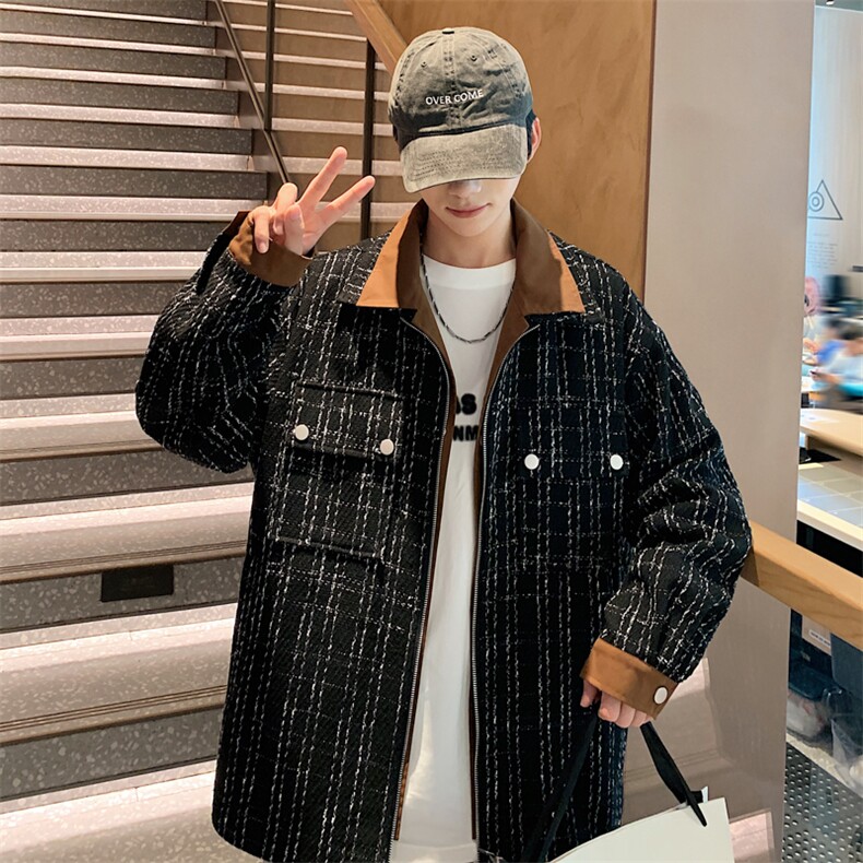 得物/直播精品小香风假两件夹克男外套轻熟JLJ-200批115港风B,男装夹克,星座401
