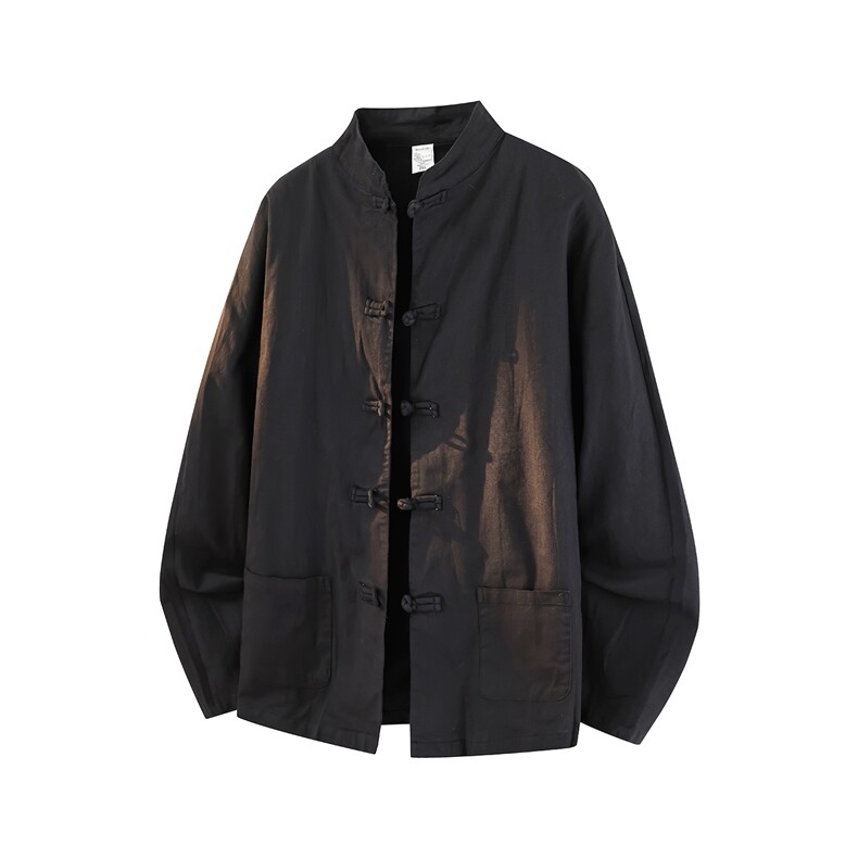8XL-M 亚麻棉麻长袖衬衫风衬衫新中式打底衫佛系CS504P68控88图片