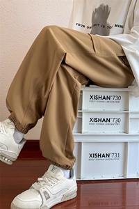 秋冬季美式高街休闲潮牌运动设计感高弹裤子XZ301b-2-CK696P35图片