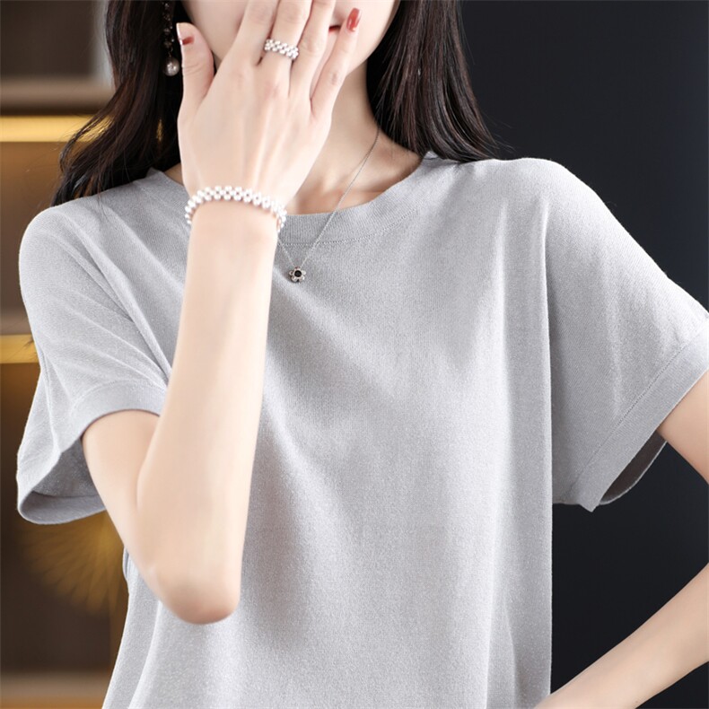 短袖t恤女2025新款夏季薄款宽松显瘦打底上衣小衫,女装T恤,贵皇网供仓