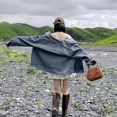 网图高级感刺绣牛仔外套男女2026秋季新款文艺风宽松夹克上衣，男装工装外套，星座410-6（原星座1304-1）