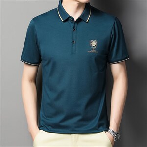 POLO衫男士短袖t恤翻领2023夏季新款潮牌休闲商务男装上衣图片