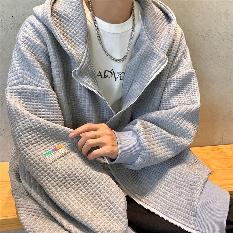 380克玉米格华夫格定制面料卫衣男95%聚酯纤维5%氨纶WY77063P75控，男装卫衣，星座227-7