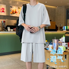 夏季抗皱套装S-3XL73%涤纶23%锦纶4%氨纶TZ50-特批65，男装休闲套装，星座718