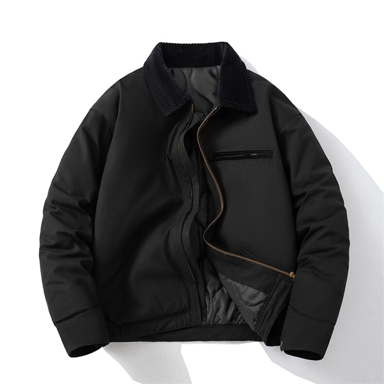 现货4色翻领秋冬飞行服棉服情侣装夹克复古外套,男装棉衣,电商A105