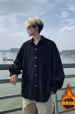 加绒衬衫男冬季新款港风宽松大码加厚小香风长袖衬衣JR70-P49，男装衬衫，星座214-3