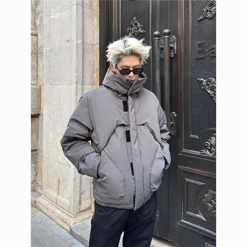 春秋季男士大口袋工装连帽冲锋衣棉服情侣款户外防风保暖夹克外套,男装夹克,星座506A