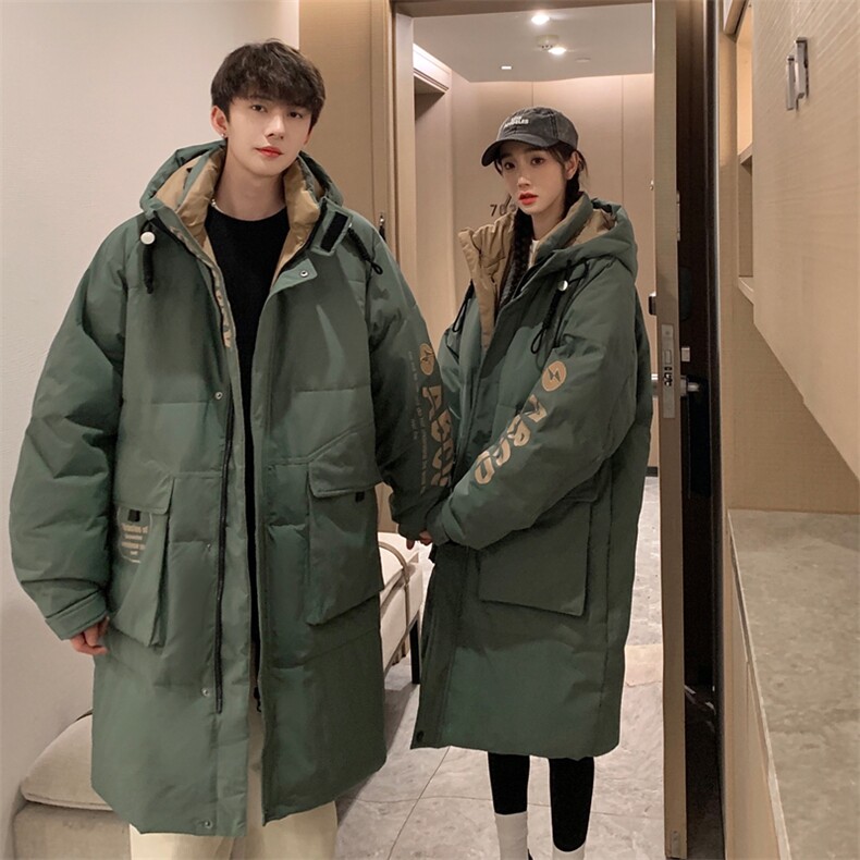 情侣羽绒服男冬季新款港风宽松连帽中长款保暖外套YR906-P175，男装羽绒服，星座214-3