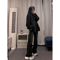美式hiphop牛仔裤修身直筒微喇叭裤，男装牛仔裤，星座310A-4
