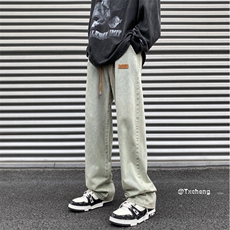 2023新款潮流百搭小标牛仔裤宽松休闲拖地裤B315-K5550-P45控58，男装牛仔裤，电商B315