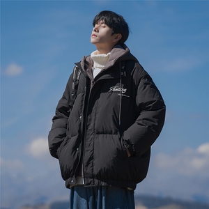 新疆山系字母印花百搭连帽假两件棉衣A247-MY84709特批115控158图片