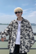 衬衫男秋季新款港风宽松大码灯芯绒扎染长袖衬衫CS8108-P42，男装衬衫，星座214-3