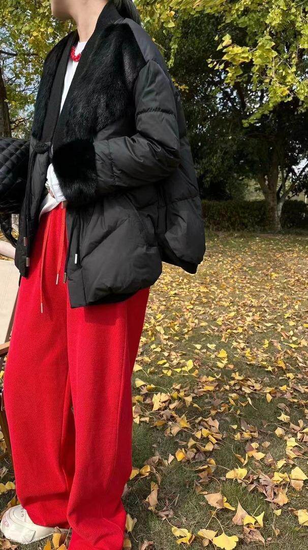 现货，拼毛羽绒服，女装羽绒服，淳沐