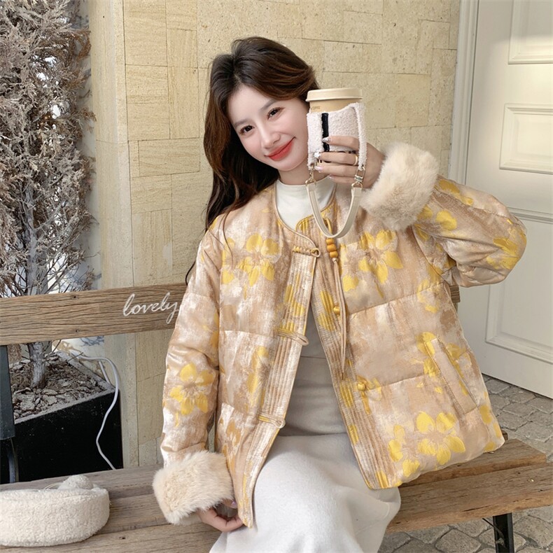 冬装大货90羽绒服外套袖口毛可脱卸2C153-730-P305K458,女装羽绒服,2C153