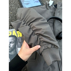 抖音得物美式潮休闲夹克春季立领纯色复古工装加厚棉服外套AMY01，男装夹克，电商A443