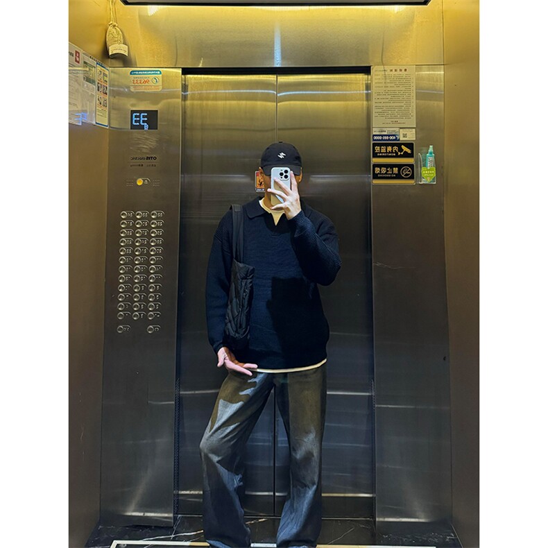 【有货】MY112LL-特P50cleanfit翻领毛衣男美式复古针织衫,男装针织衫/毛衣,星座1007（原301D）