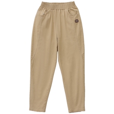 2025夏季新款卡其色休闲裤女时尚宽松显瘦百搭松紧腰裤子，女装休闲裤，璐依舞