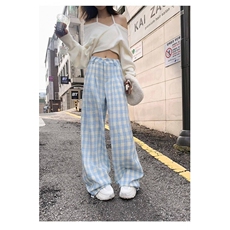 AK2317-P45夏季2026新款慵懒垂坠感宽松直筒休闲阔腿裤，女装休闲裤，星座617A-2