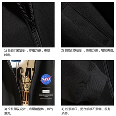 KS21243-P38NASA连帽开衫卫衣男运动外套大码班服砖墙，男装卫衣，电商A040A