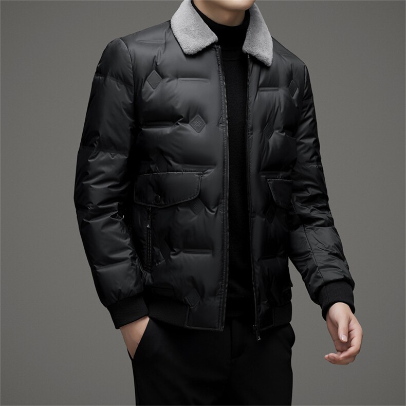 V3123钱塘2020-3时尚休闲冬季厚款中年男士90鸭绒羽绒服P168,男装羽绒服,钱塘207-3