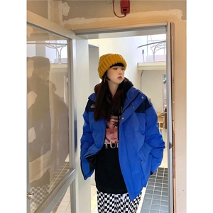 工装棉服男女款宽松百搭立领拼接面包服冬装新款情侣棉衣图片